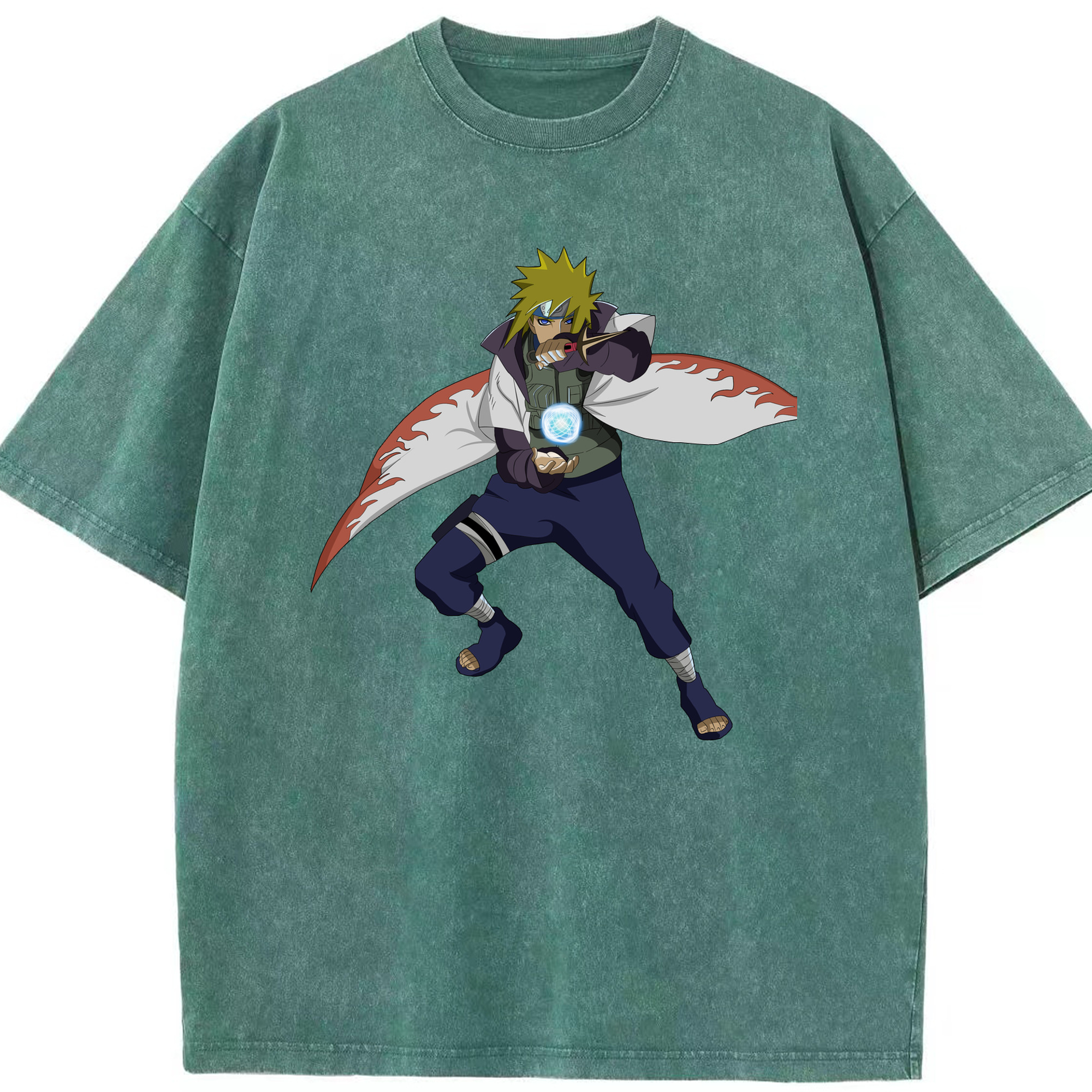 （画像用） NARUTO -ナルト- 波風 ミナト Namikaze Minato 綿100% ヴィンテージ風 半袖Tシャツ（フロントプリント）